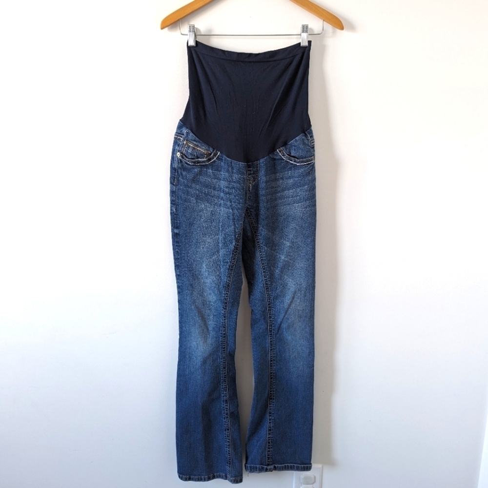 Indigo Blue Maternity Size M Jeans with Stretch Panel Denim Pants Y2K